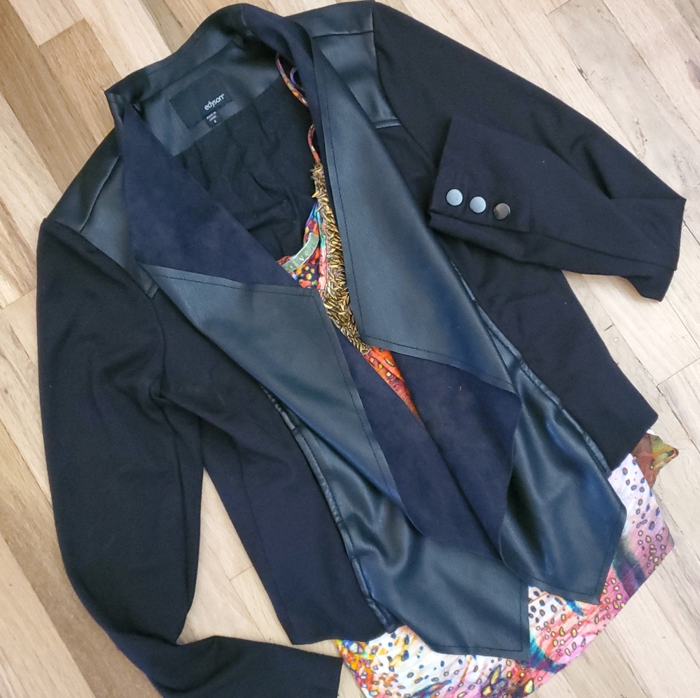 Edison leather and polyester light jacket
